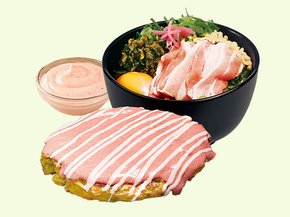 福太郎×お好み焼きのどんどん亭 コラボメニュー　福岡風明太マヨぶた玉