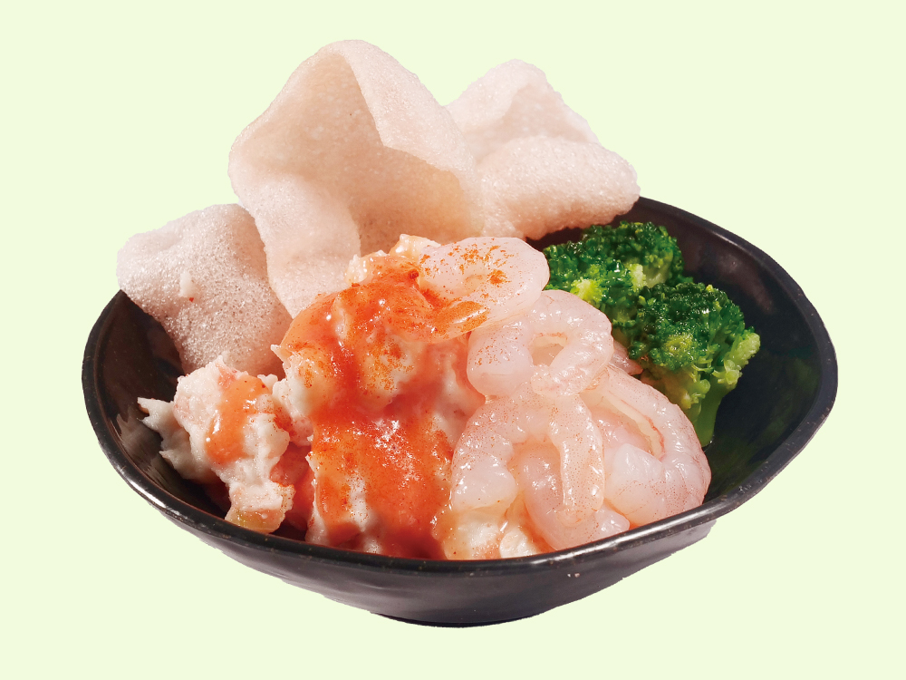 福太郎×お好み焼きのどんどん亭 コラボメニュー　海老とブロッコリーの明太ポテサラ