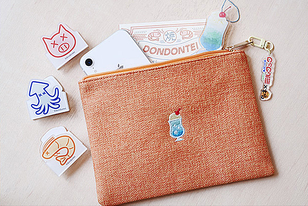 ミルクックトロピカルフラッペおしゃれ刺繍ポーチ